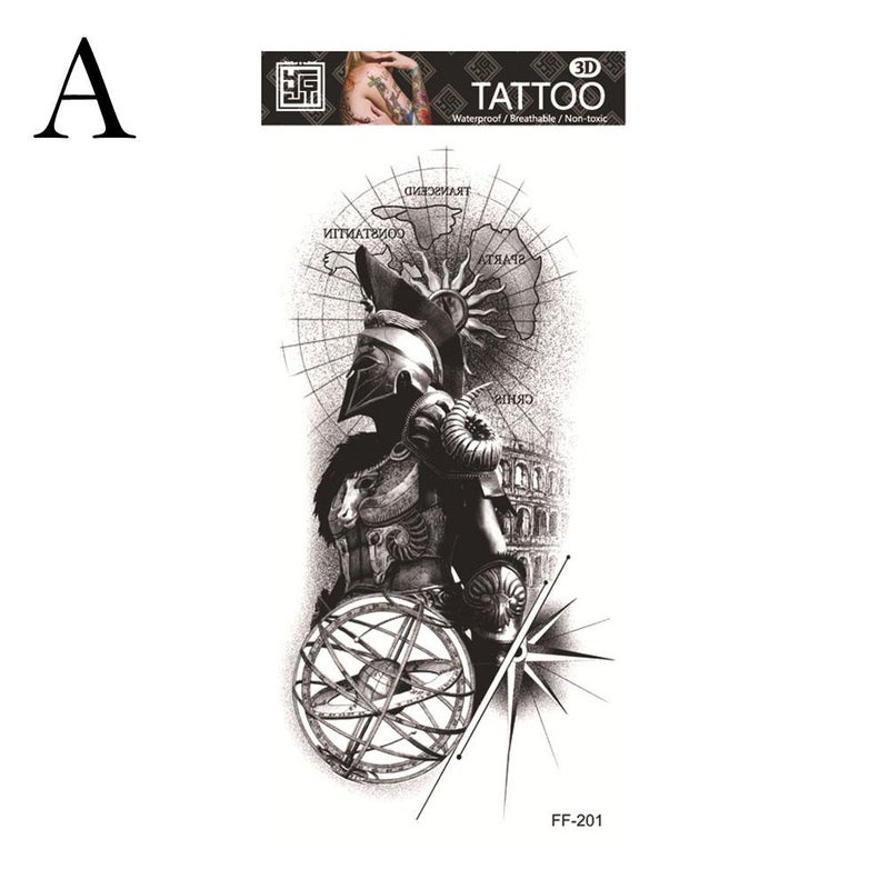 Waterproof temporary tattoo stickers with wolf head motifs and Arabic script.